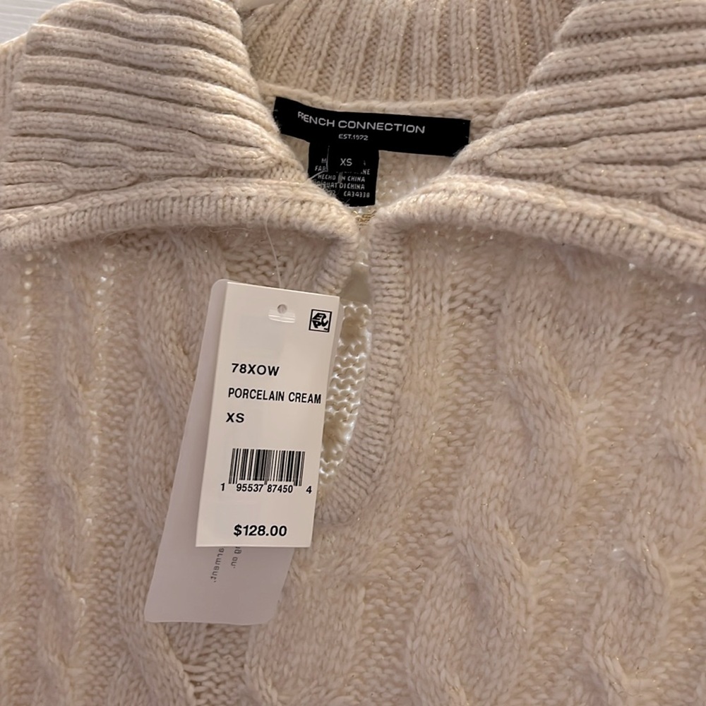 NWT French Connection Kyla Cable Knit Sweater - Picture 5 of 6